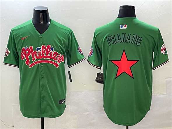 Men%27s Philadelphia Phillies Green Phanatic Limited Stitched Jersey